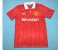 Man U 94 red home retro soccer jersey