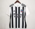 Colo Colo black and white vertical bars soccer jersey