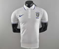 Brazil white POLO soccer shirt
