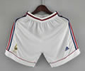 1998 Frence white Retro Soccer Shorts Pants