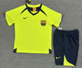 Kids kit Retro 05-06 Bar away green soccer jersey