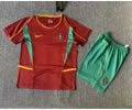 Kids kit Retro 2002 Portugal home soccer jersey