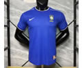 Retro player version 1998 Brazil away blue soccer jersey