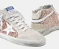 GGDB Mid-Star sneakers with pink-gold glitter