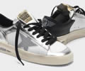 Golden Goose Stardan sneakers in laminated silver with floral design relief