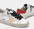 White Super-Star sneakers with red rear and black laces Lovers