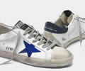 White Super-Star sneakers with electric blue star Lovers