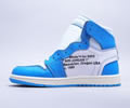 OFF-WHITE x Nike Air Jordan 1 UNC Lovers shoes best quality
