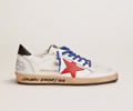GGDB Ball Star sneakers in white leather with signature on the foxing and red leather star