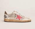 GGDB Ball Star sneakers in pale silver mesh with red leather star