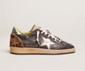 GGDB Ball Star sneakers in black leather with silver laminated leather star