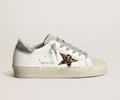 GGDB Hi Star sneakers with leopard-print pony skin star and silver metallic leather heel tab