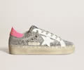 GGDB Hi Star sneakers with silver glitter and fuchsia heel tab