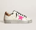 GGDB Hi Star sneakers with fuchsia star and leopard-print heel tab