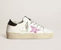 GGDB Hi Star sneakers with pink glitter star and black heel tab