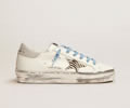 GGDB Hi Star sneakers with zebra-print pony skin star and silver glitter heel tab