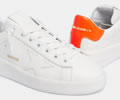 GGDB White Purestar sneakers with fluorescent orange heel tab