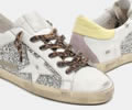 GGDB LTD Super-Star Sneakers in leather and glitter with colorful heel tab