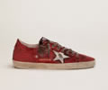 GGDB Super-Star LAB sneakers in red and black distressed canvas and silver laminated leather star